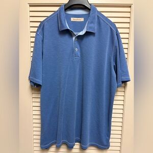 Tommy Bahama Polo Shirt Mens XXL Blue Modal Blend Casual Resortwear Beach Golf